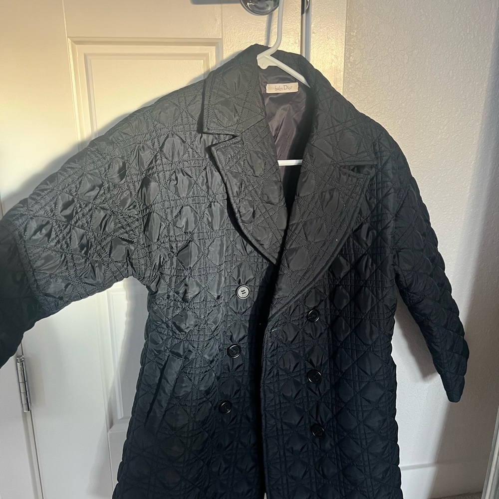 Black Quilted Kids Puffer Coat